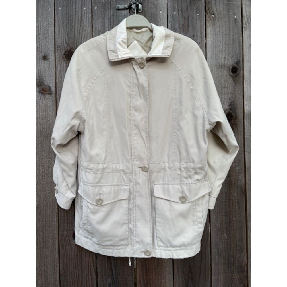 London Fog Vintage Tan Beige Barn Chore Jacket Women's Size S Petite